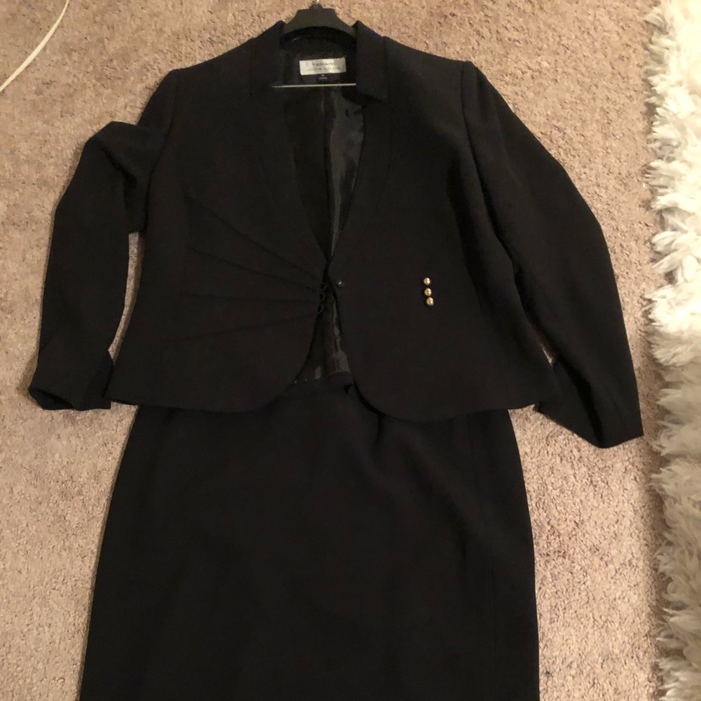 Tahiri Black Suit with gold accent buttons